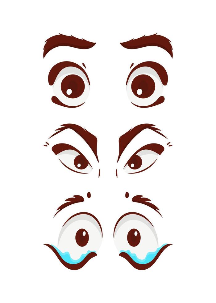 conjunto de ojos en plano estilo. aislado. vector ilustración.