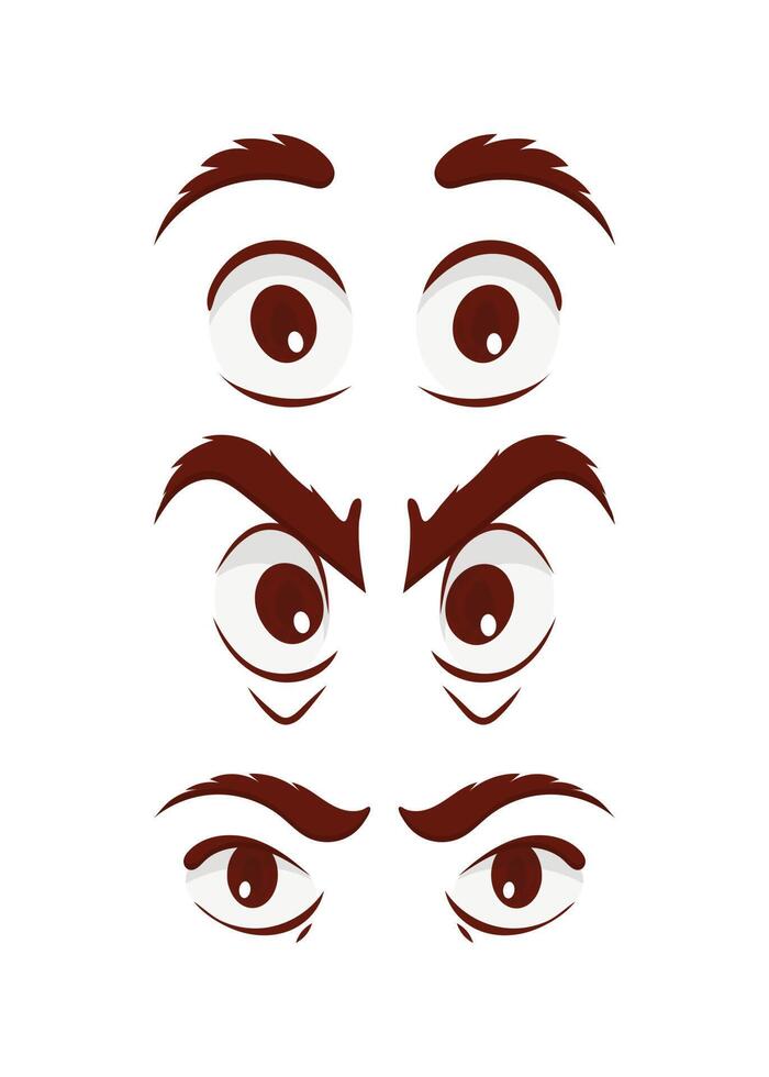 conjunto de ojos en plano estilo. aislado en blanco antecedentes. vector ilustración.