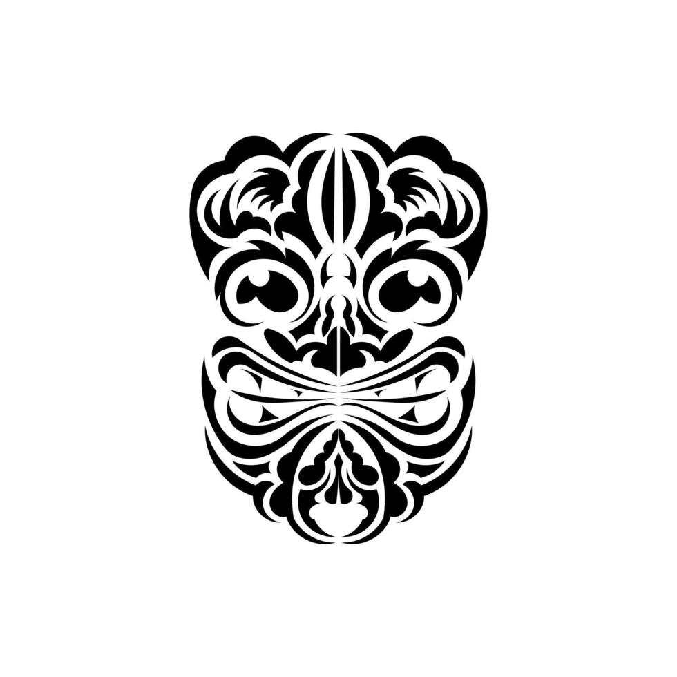 Pattern mask. Traditional totem symbol. Maori style. Vector over white background.