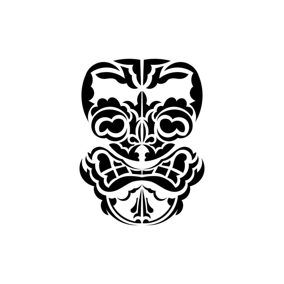Pattern mask. Black tattoo in the style of the ancient tribes. Hawaiian style. isolated on white background. vector