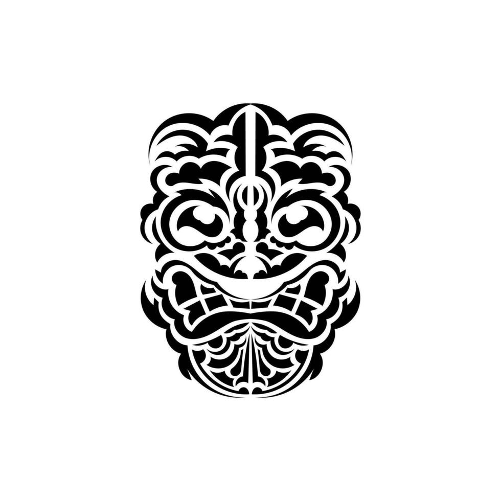 Pattern mask. Traditional totem symbol. Polynesian style. Vector illustration isolated on white background.