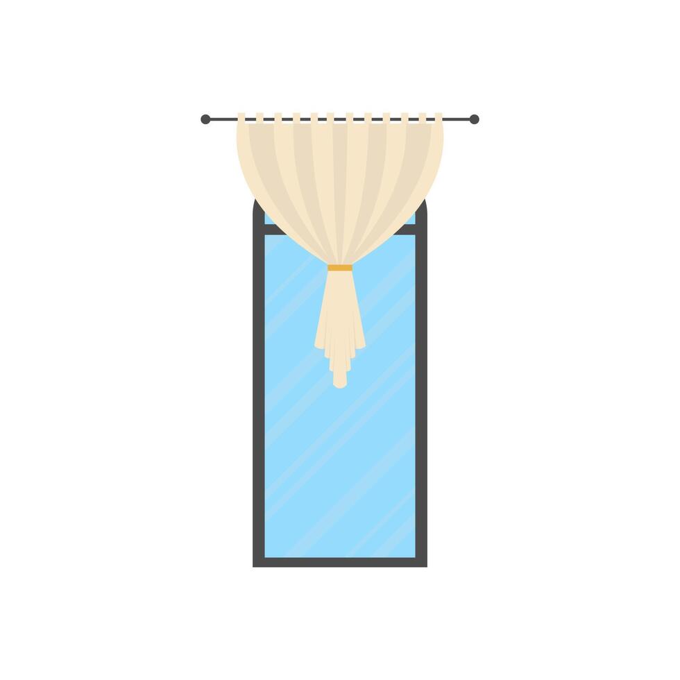 Panoramic window with blinds. Isolated. Flat style. vector