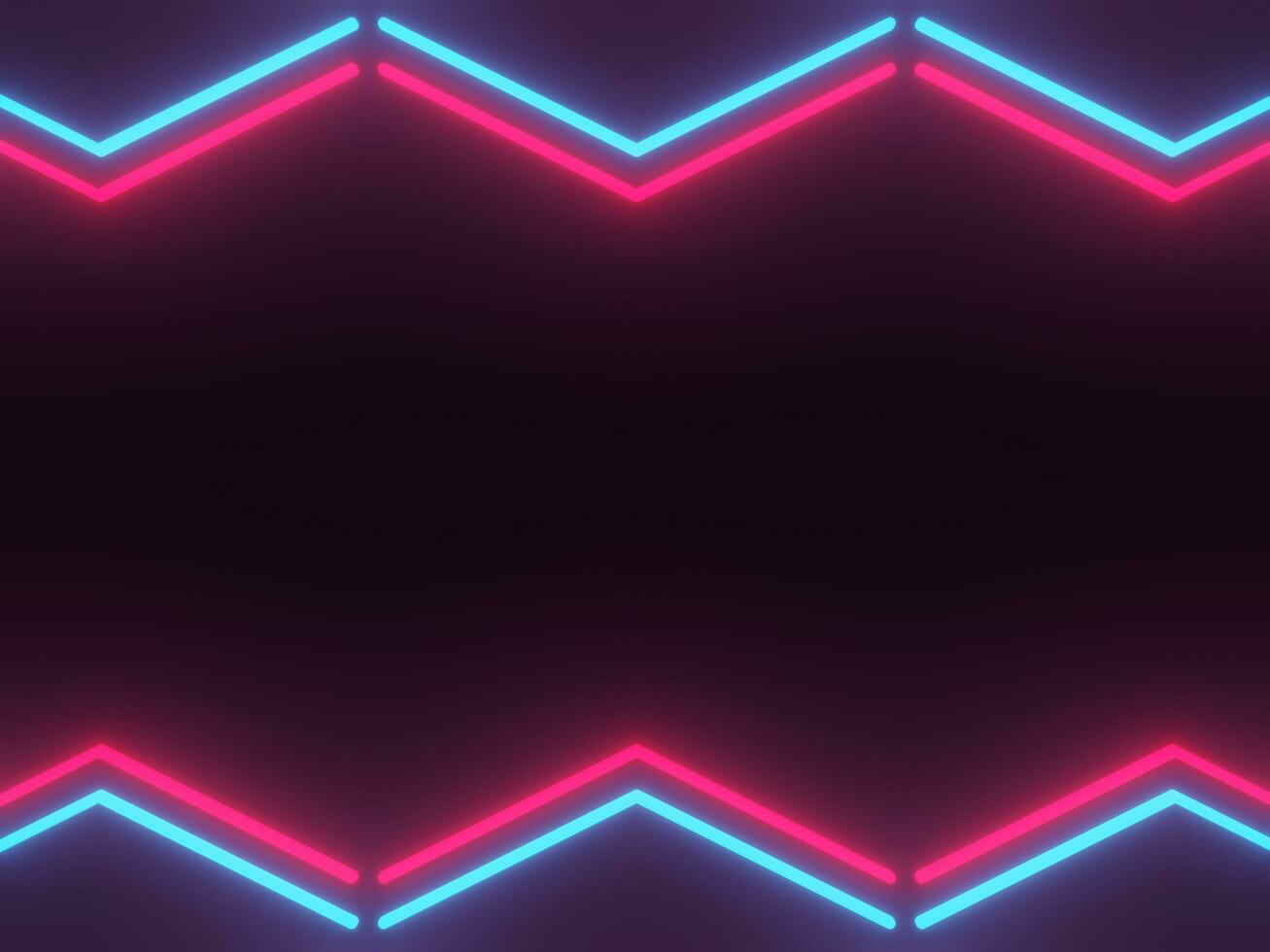 Abstract Blue and red neon glow-in-the-dark background image with copy space at the center, 3D Rendering photo