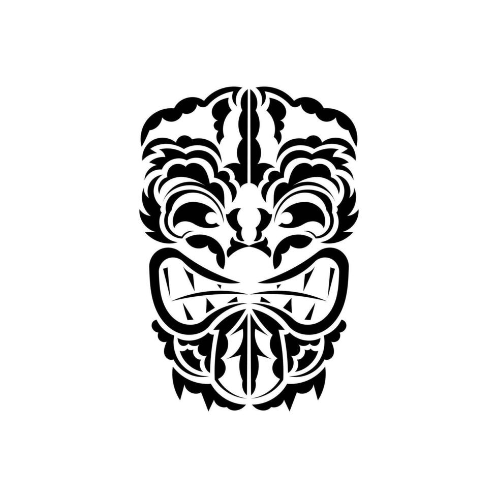 Pattern mask. Black tattoo in the style of the ancient tribes. Simple style. Vector over white background.