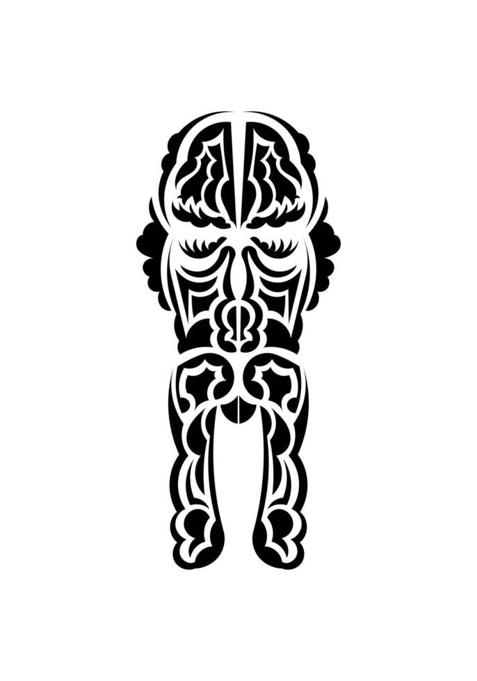 Mask in the style of the ancient tribes. Tattoo patterns. Flat style. Vector illustration.