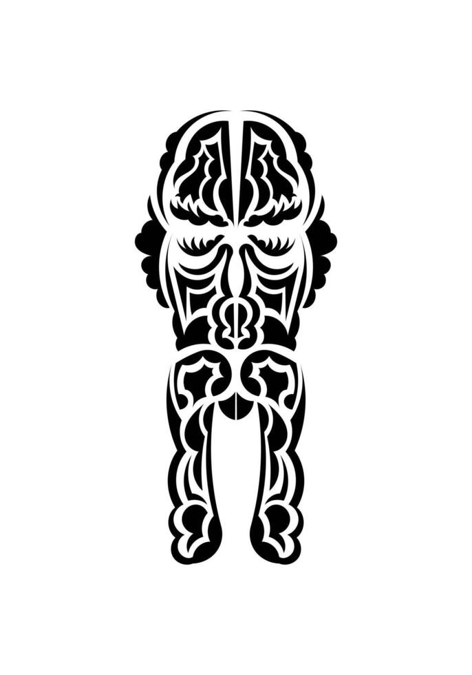 Mask in the style of the ancient tribes. Tattoo patterns. Flat style. Vector illustration.