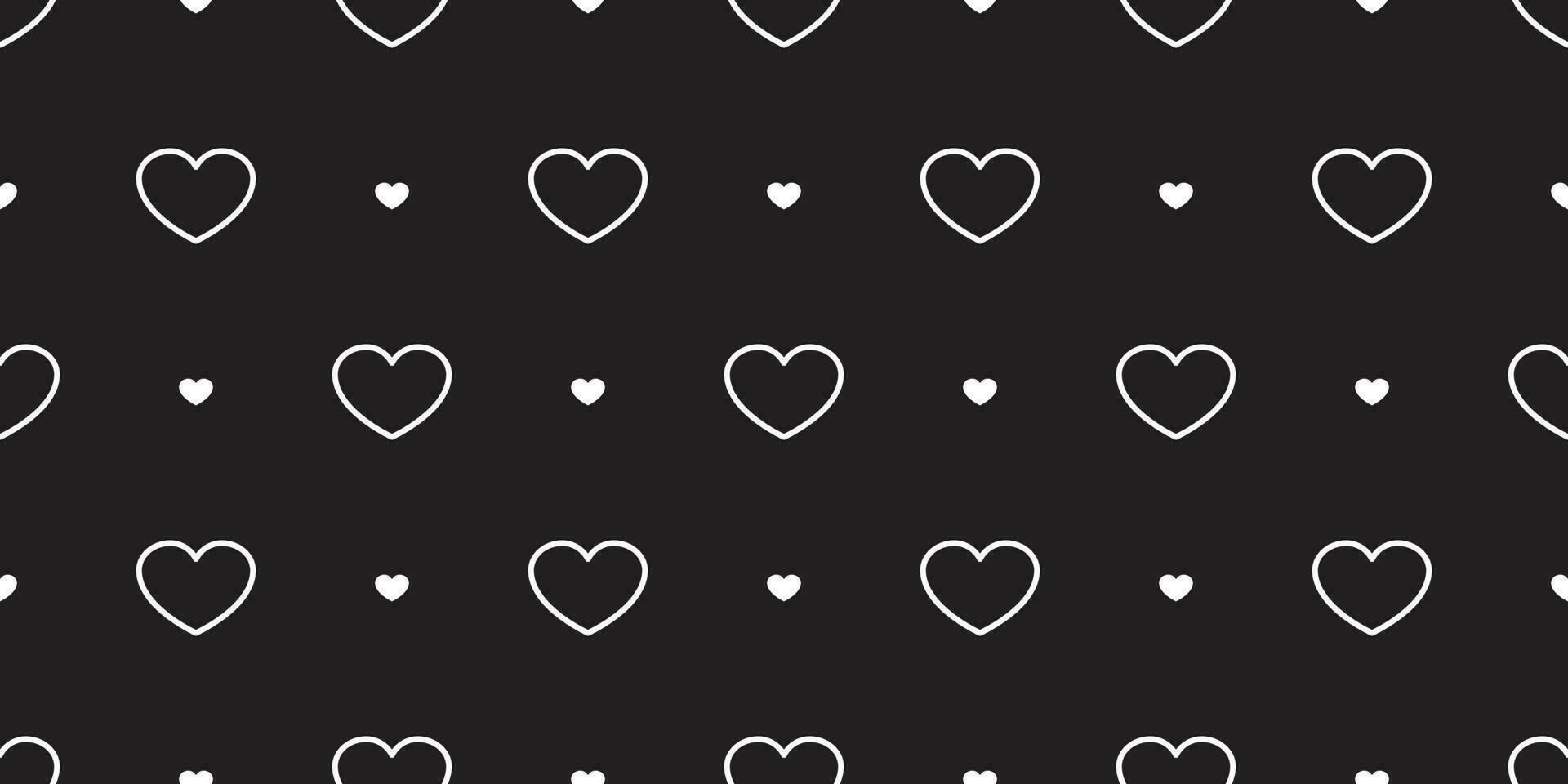 corazón sin costura modelo vector enamorado día aislado amor icono antecedentes fondo de pantalla negro