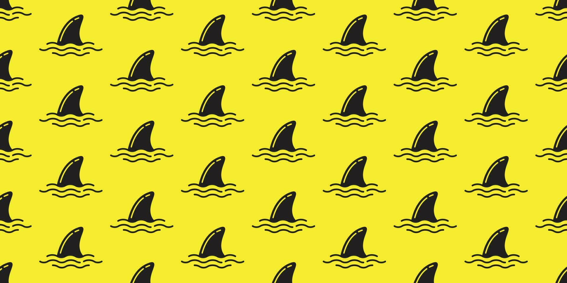 Shark fin seamless pattern vector dolphin isolated ocean background wallpaper