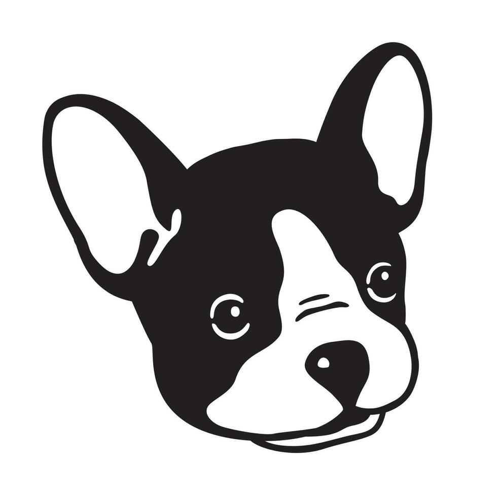 perro vector francés buldog cara logo icono cabeza personaje ilustración acortar Arte gráfico