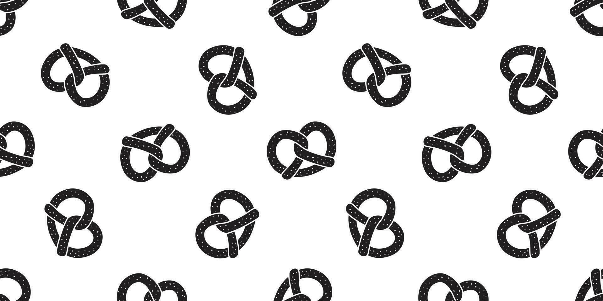 pretzel seamless pattern vector cookie snack breed scarf isolated wallpaper tile background white