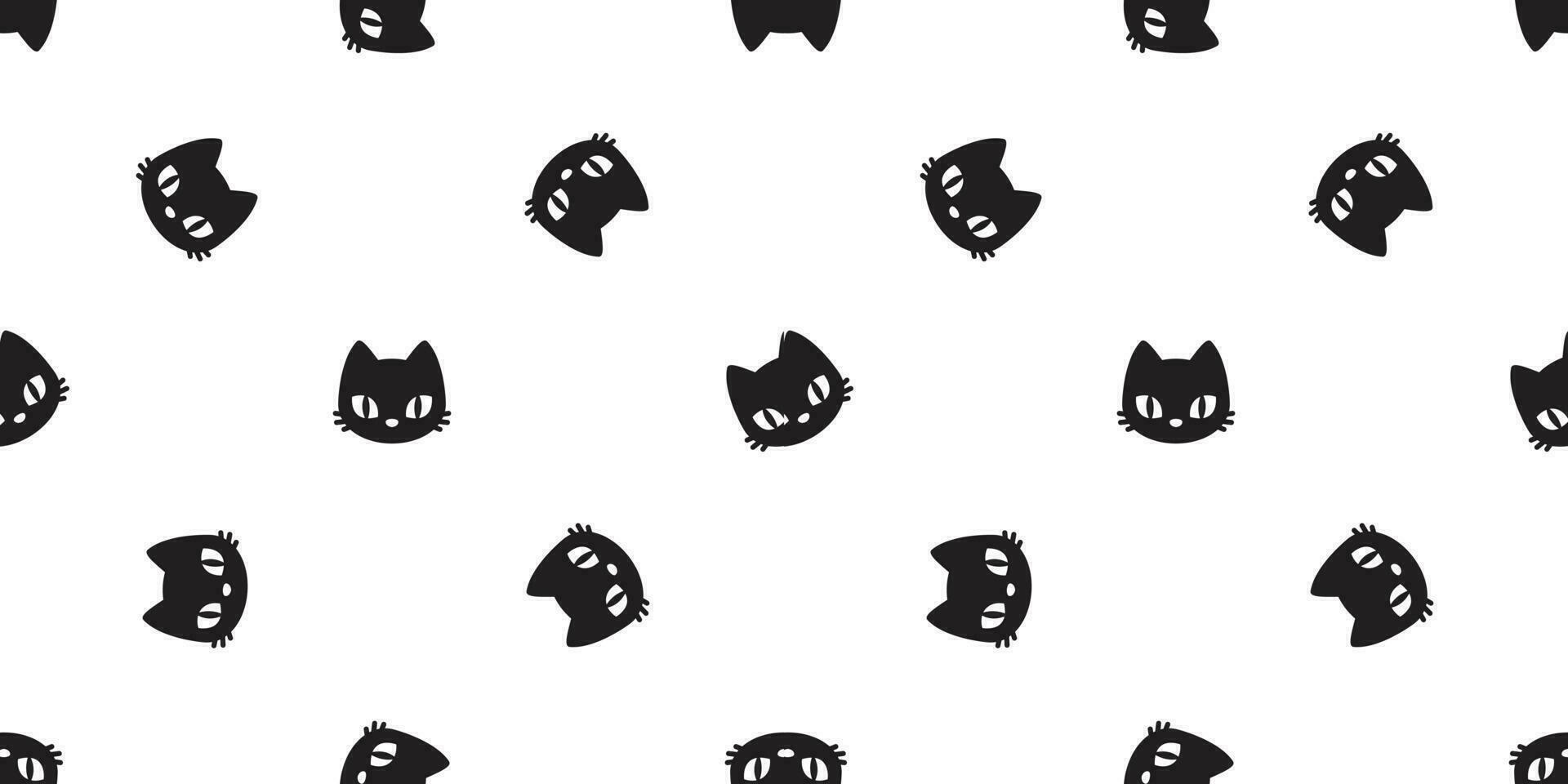 cat Seamless Pattern vector calico halloween kitten tile background scarf isolated wallpaper