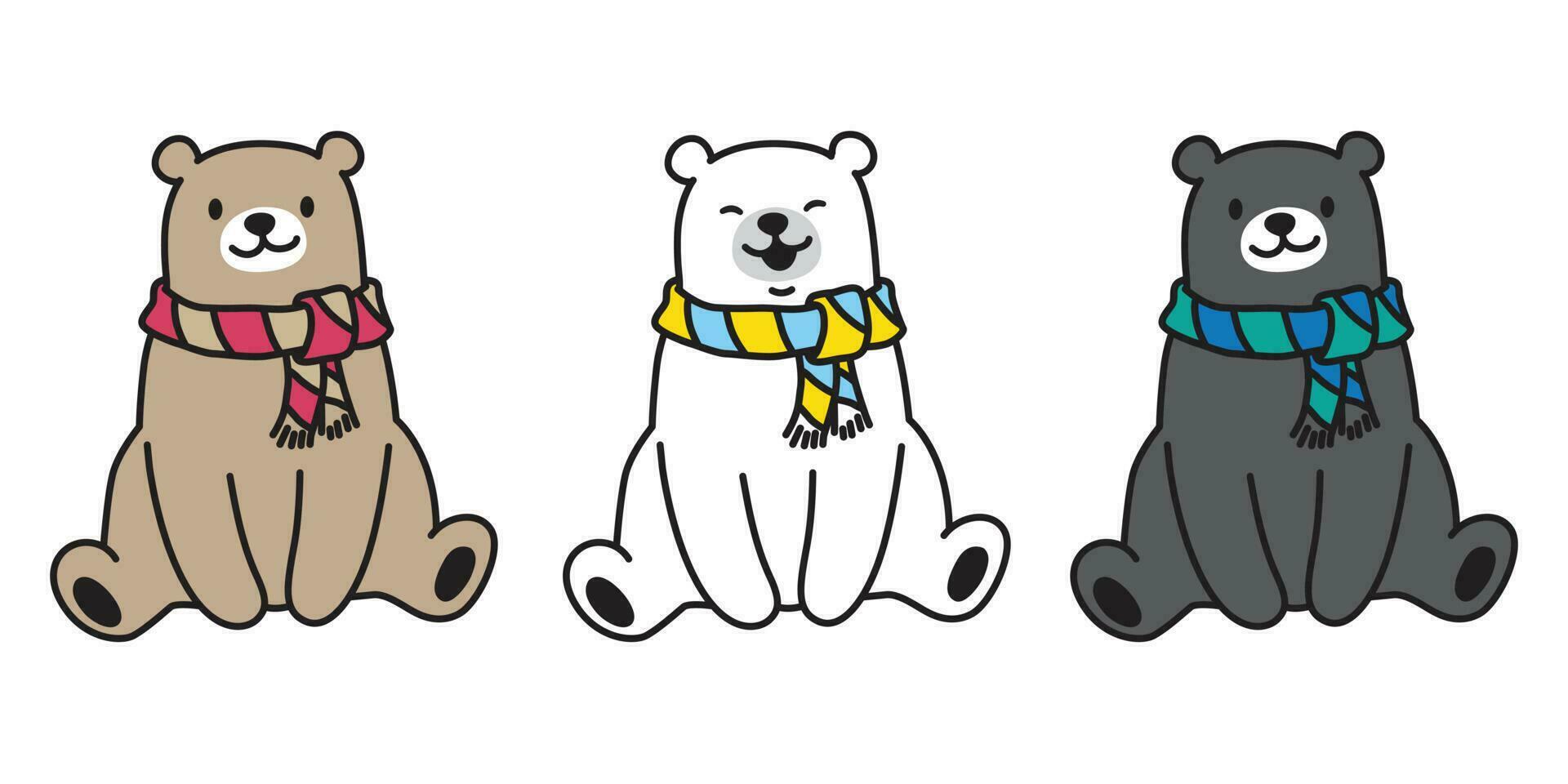 oso vector polar oso logo icono bufanda dibujos animados personaje ilustración acortar Arte