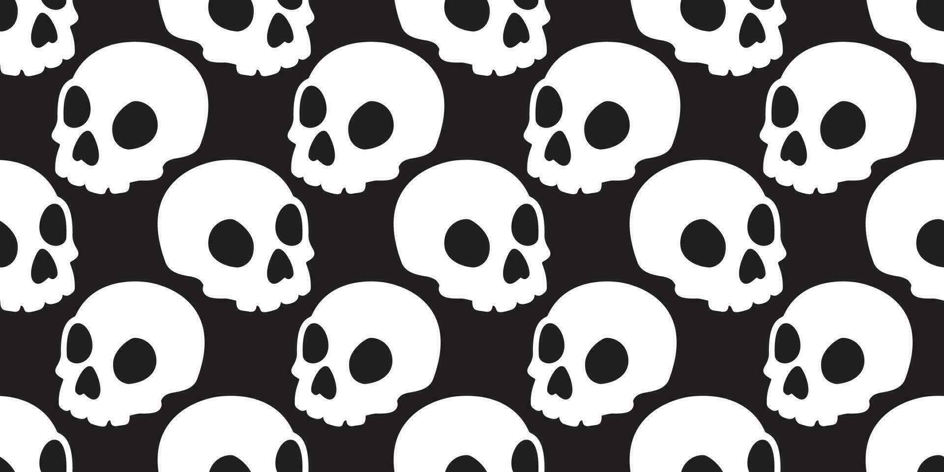 Skull seamless pattern vector Halloween bone Ghost head wallpaper tile background