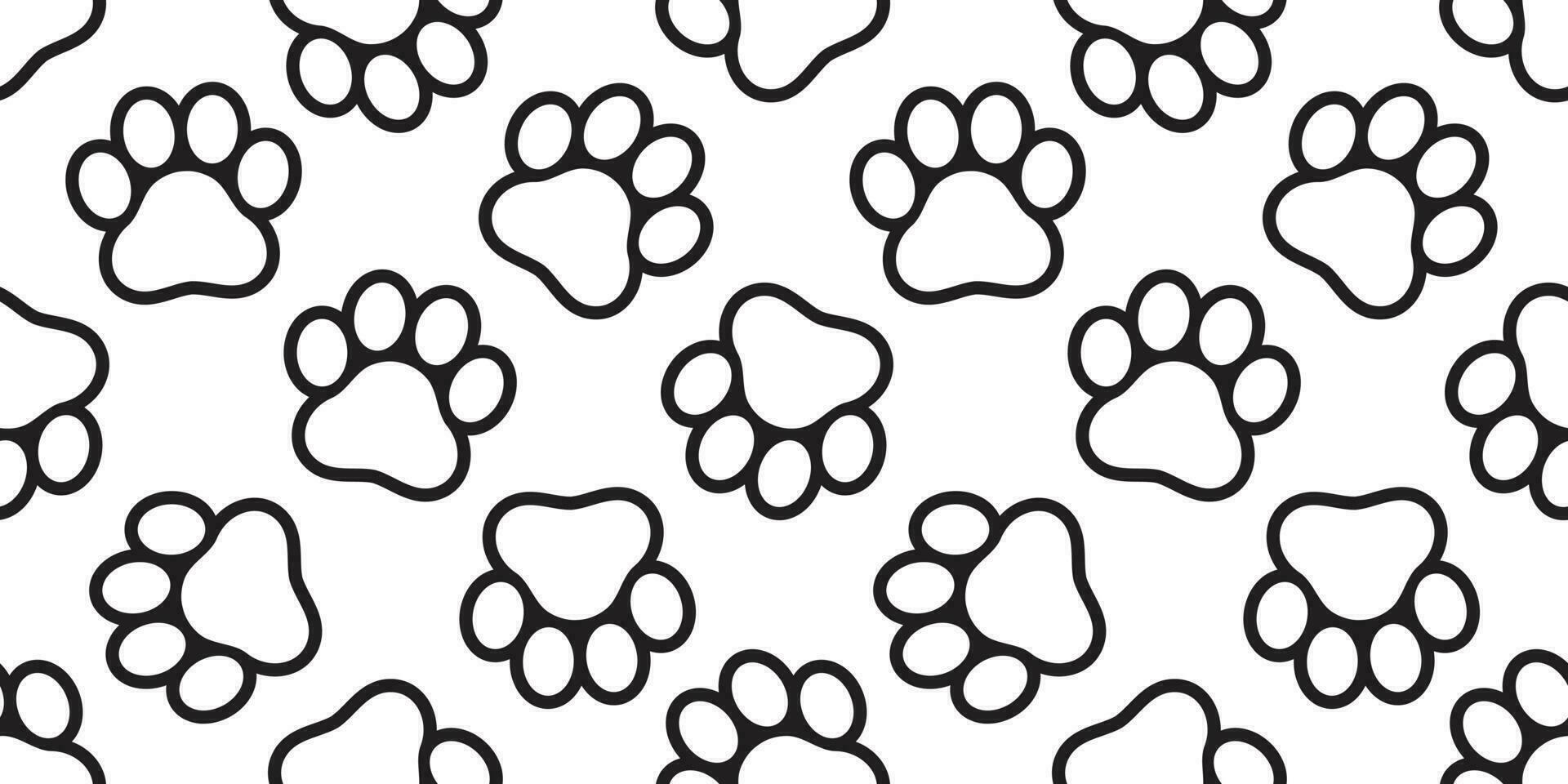 Dog Paw seamless vector footprint pattern cat puppy tile background repeat wallpaper isolated illustration cartoon white