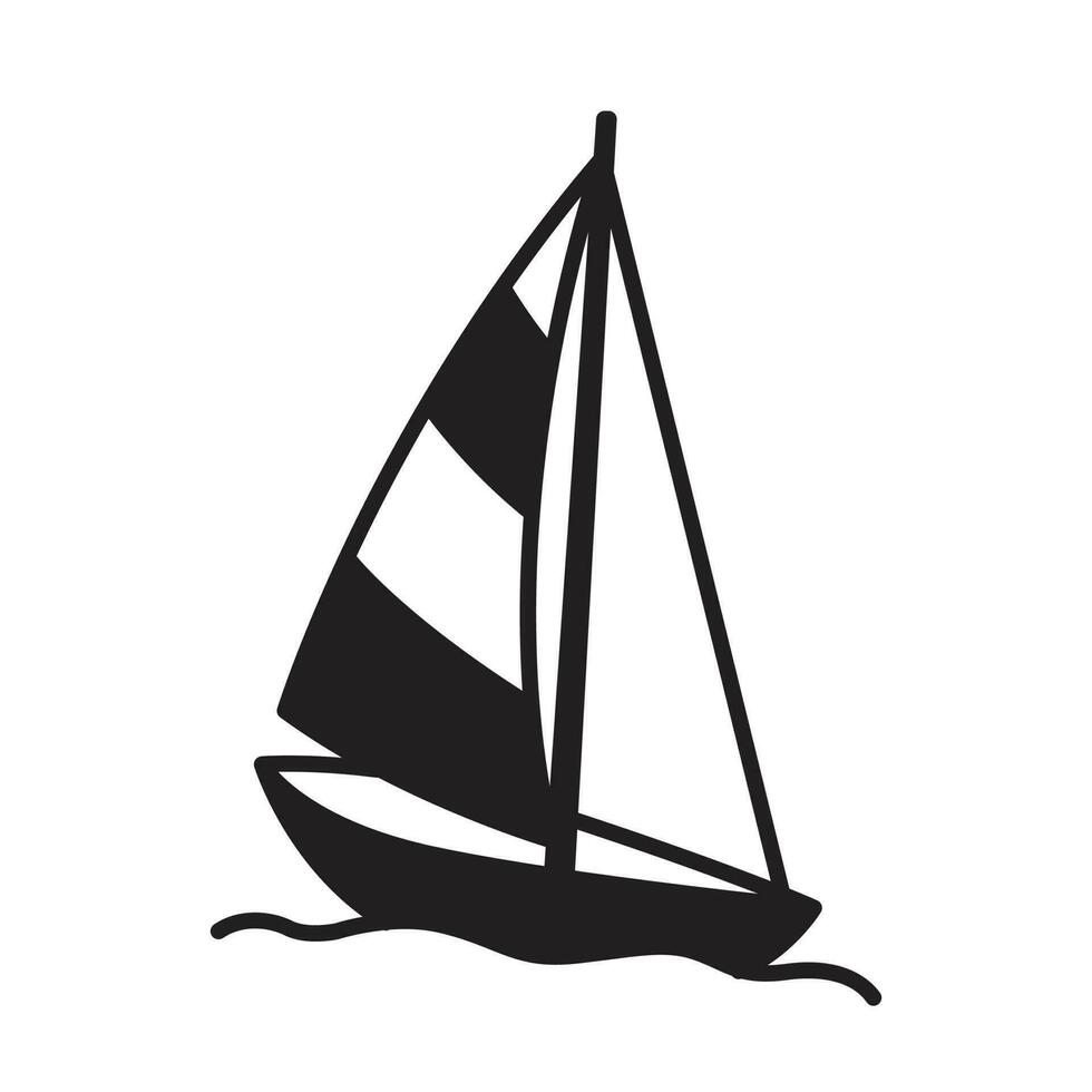 barco vector icono logo velero yate ancla timón faro marítimo náutico tropical ilustración