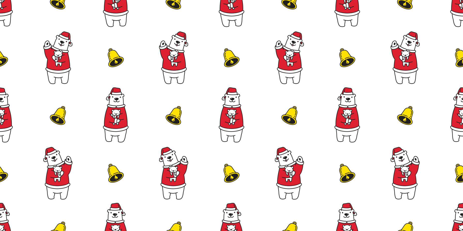 Bear seamless pattern vector polar bear Christmas Santa claus Hat teddy