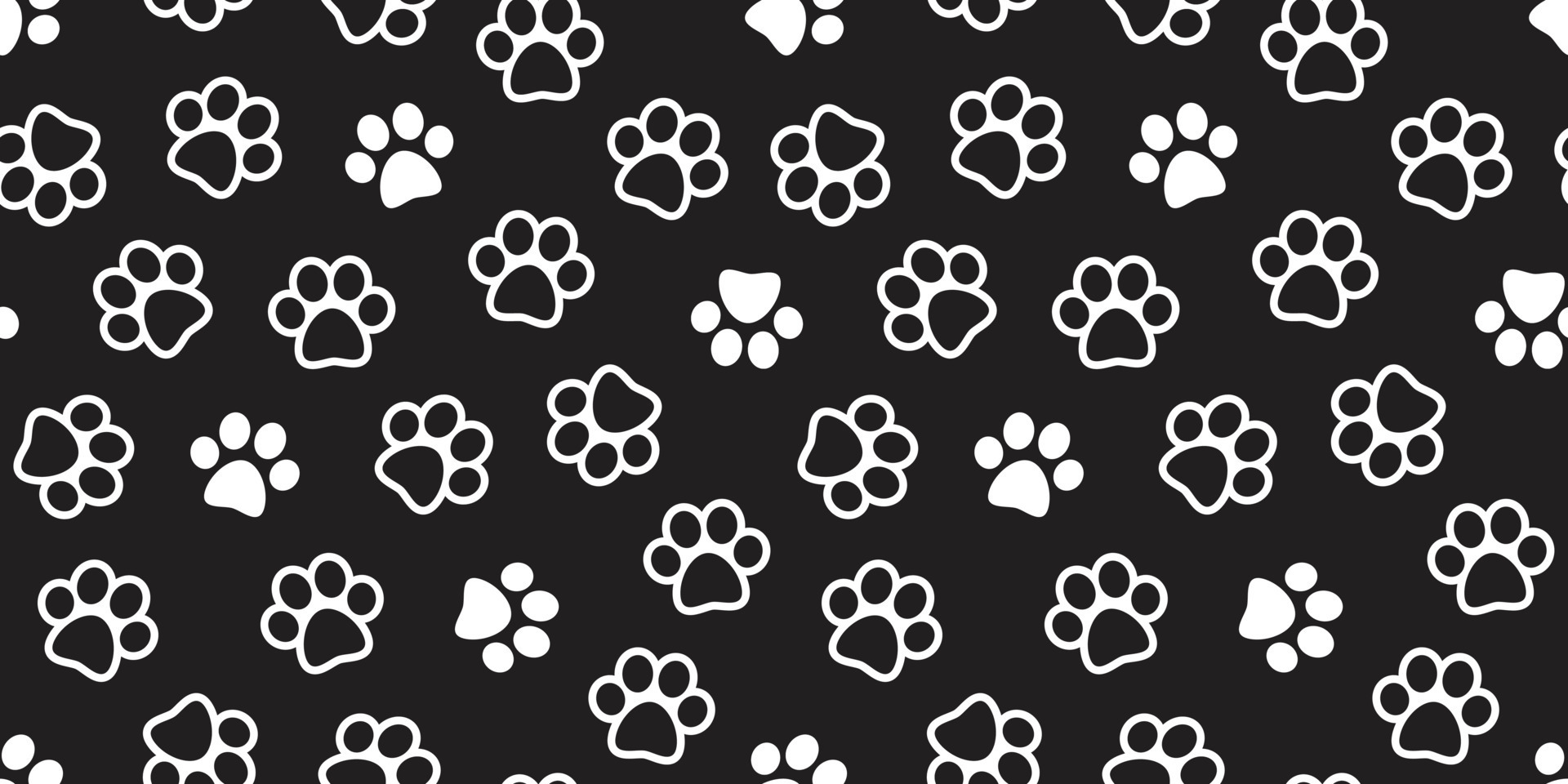 Dog Paw Seamless Pattern Cat Paw vector footprint kitten puppy