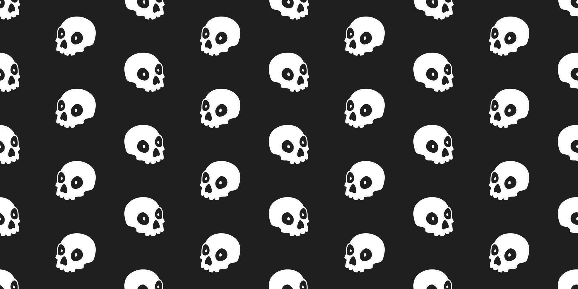 Skull seamless pattern vector pirate Halloween background bone Ghost isolated wallpaper icon