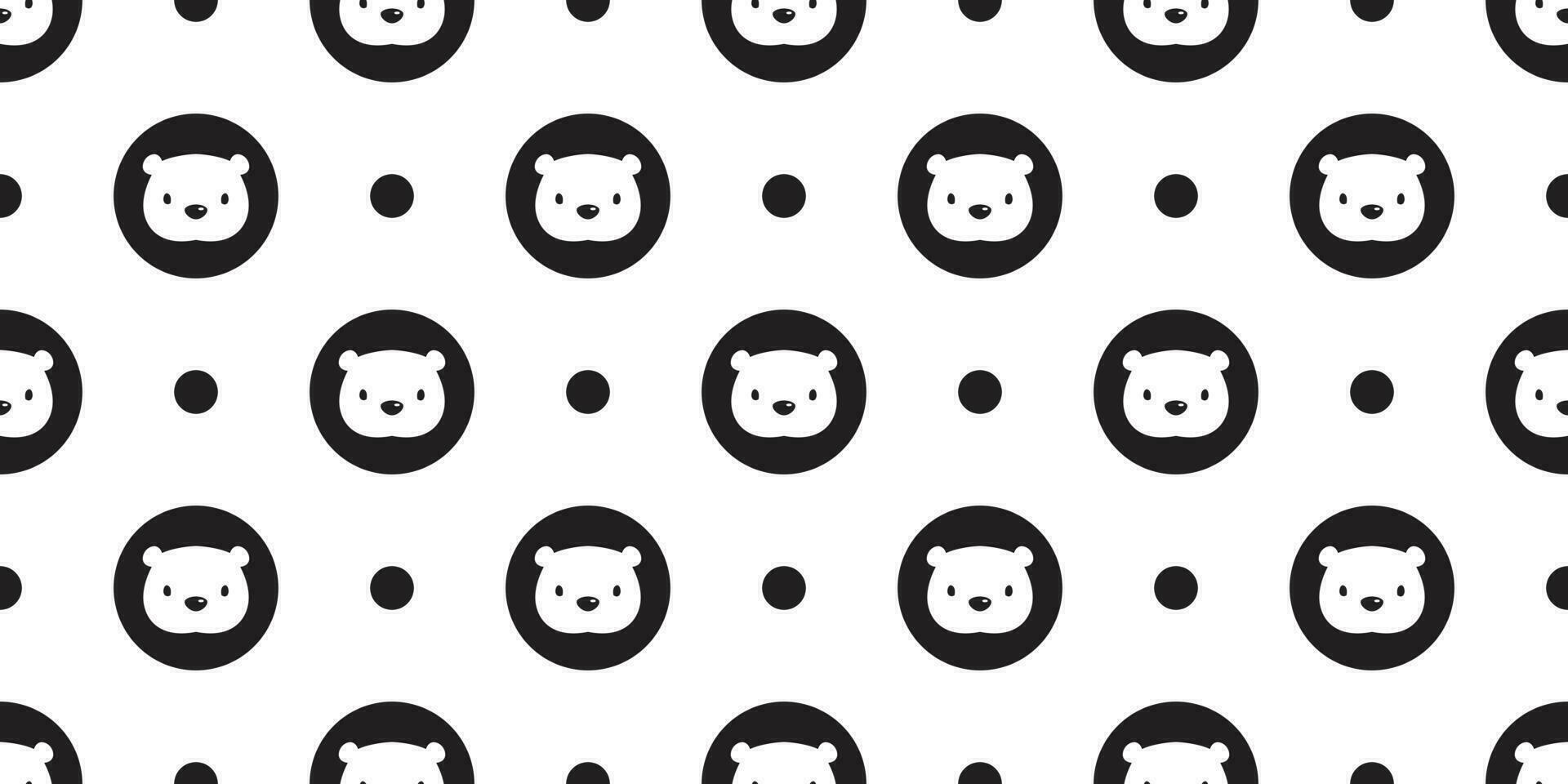 oso sin costura modelo vector polar oso panda osito de peluche polca punto bufanda aislado loseta fondo de pantalla repetir antecedentes dibujos animados