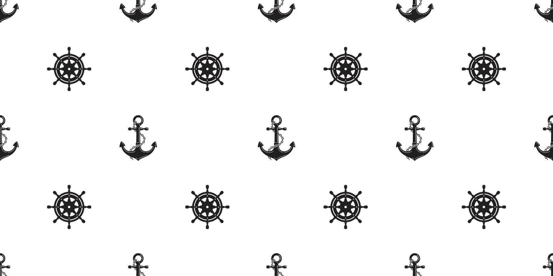 Anchor Seamless Pattern helm vector boat isolated maritime Nautical chain tropical background wallpaper