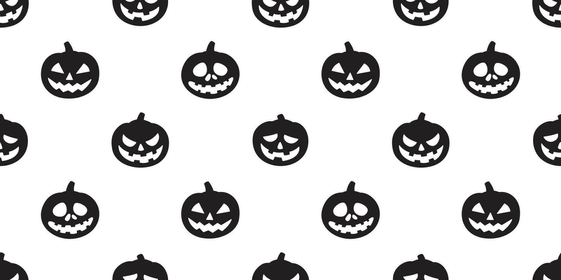 pumpkin seamless pattern vector Halloween ghost scarf isolated tile background repeat wallpaper black