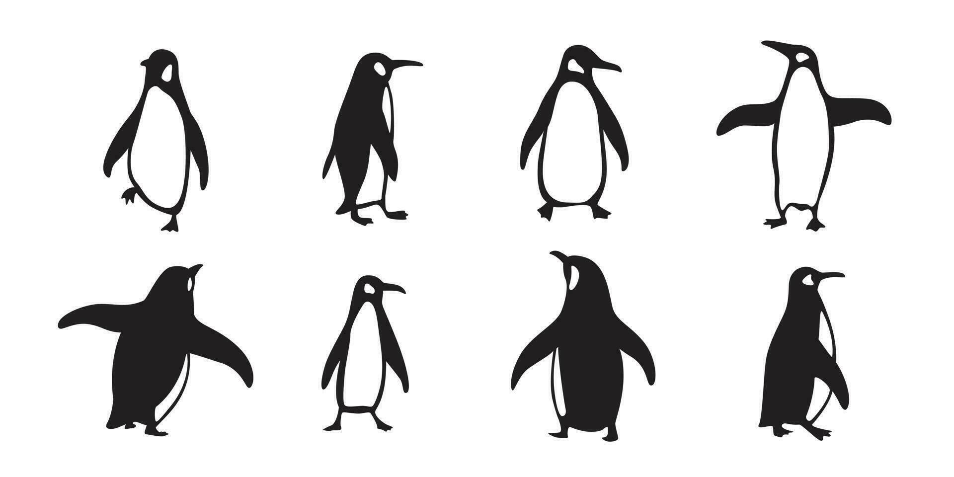 pingüino vector icono logo dibujos animados personaje pescado salmón ilustración garabato