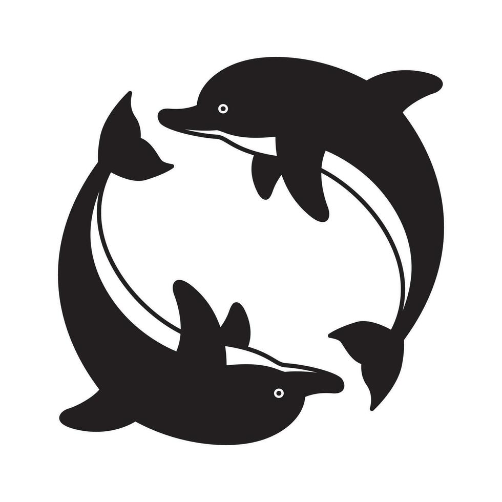 delfín vector icono logo pescado dibujos animados personaje símbolo tiburón ballena Oceano mar ilustración gráfico