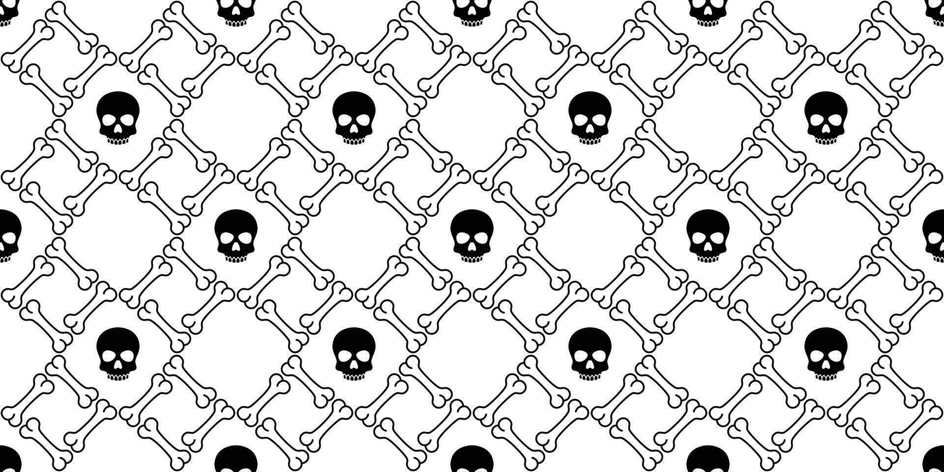 pirate bone seamless pattern vector Halloween skull tile background scarf isolated wallpaper repeat