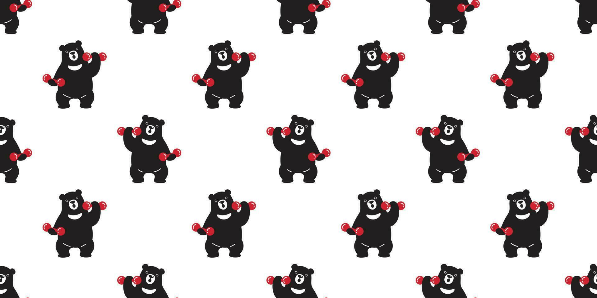 oso sin costura modelo polar oso vector panda osito de peluche peso formación gimnasio deporte aislado antecedentes fondo de pantalla