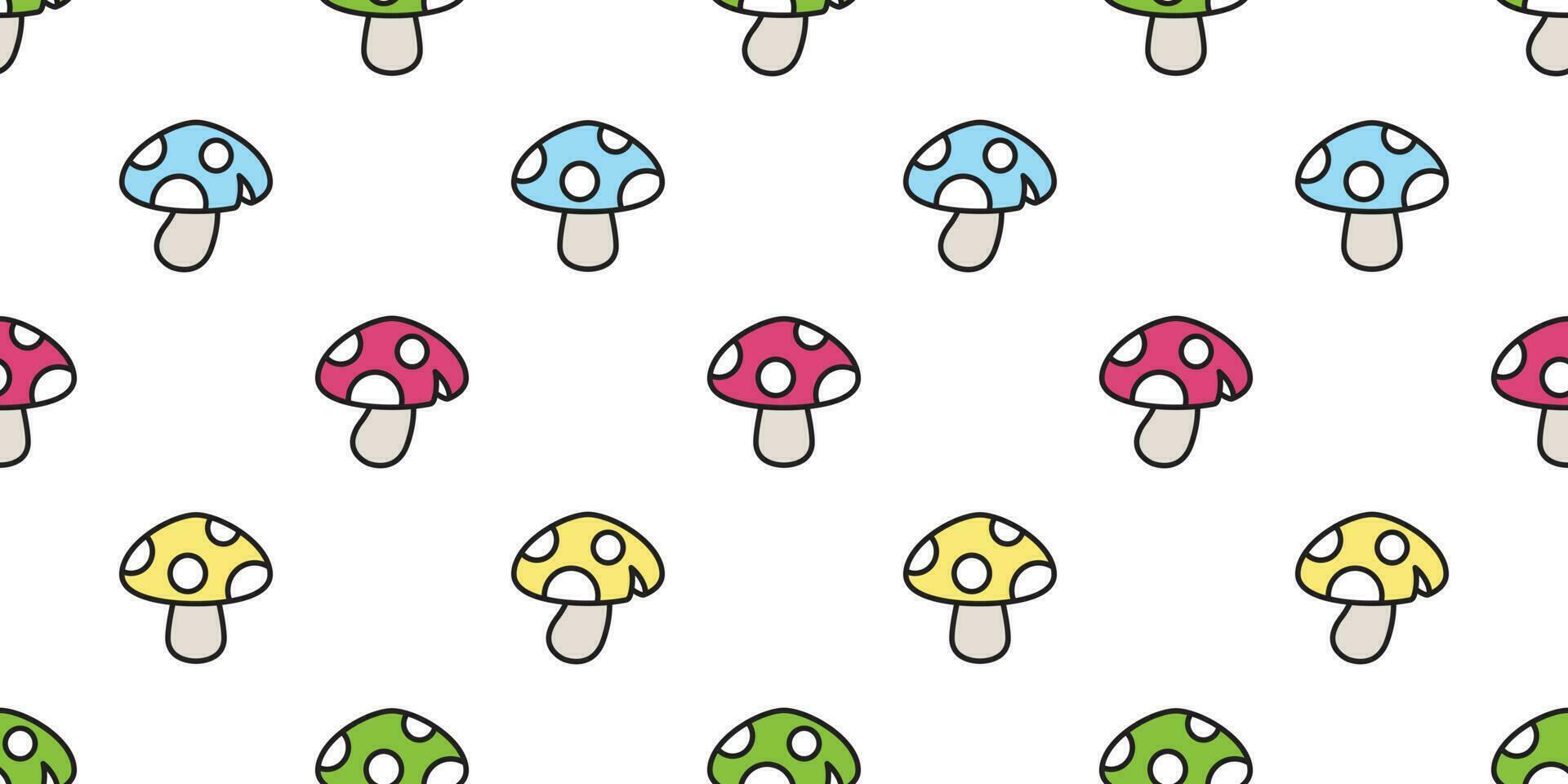 mushroom seamless pattern vector scarf isolated background wallpaper cartoon