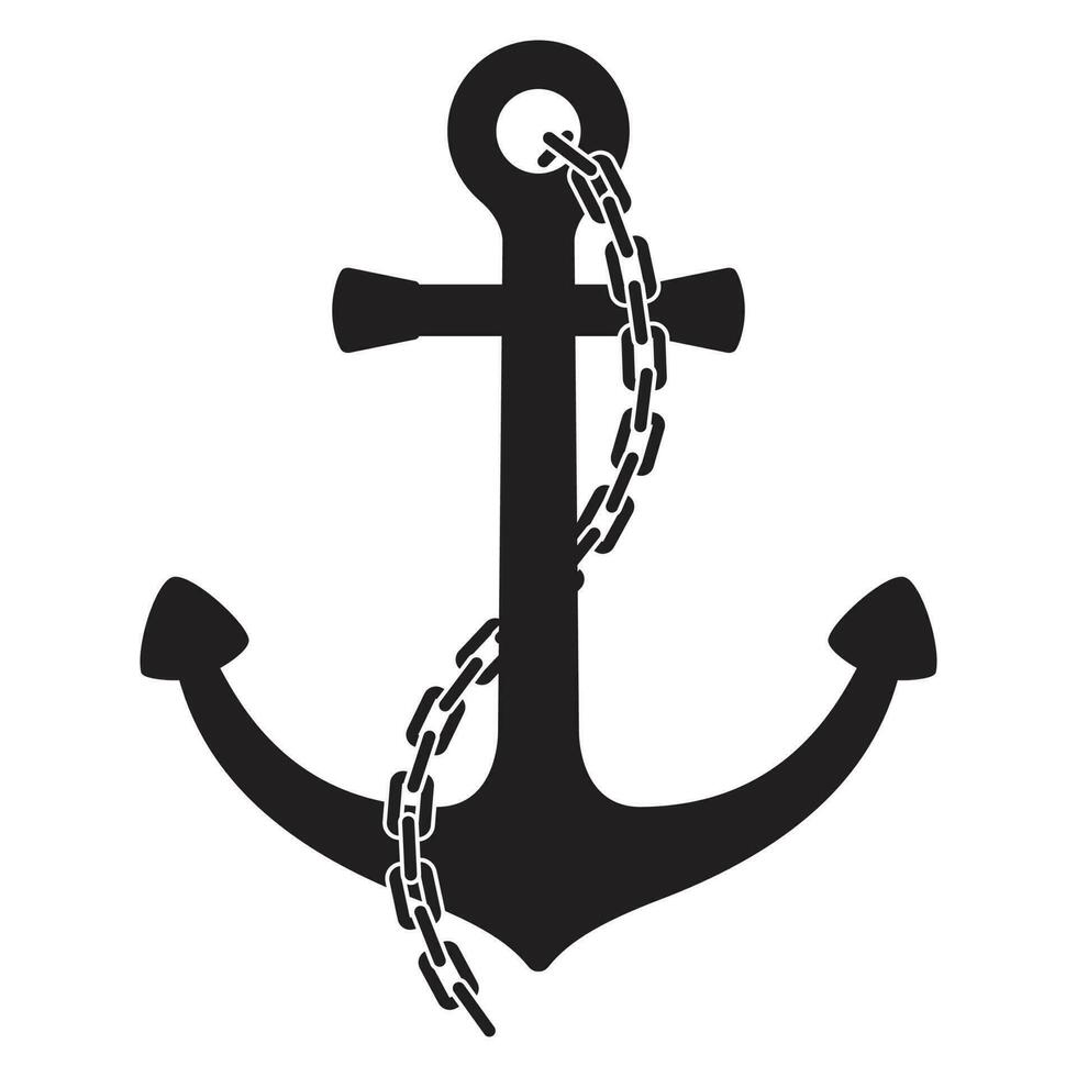 Anchor vector helm logo icon boat maritime Nautical chain ocean sea illustration symbol