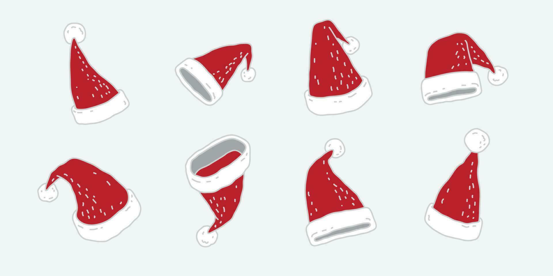 Christmas hat vector icon red Santa hat cartoon illustration doodle