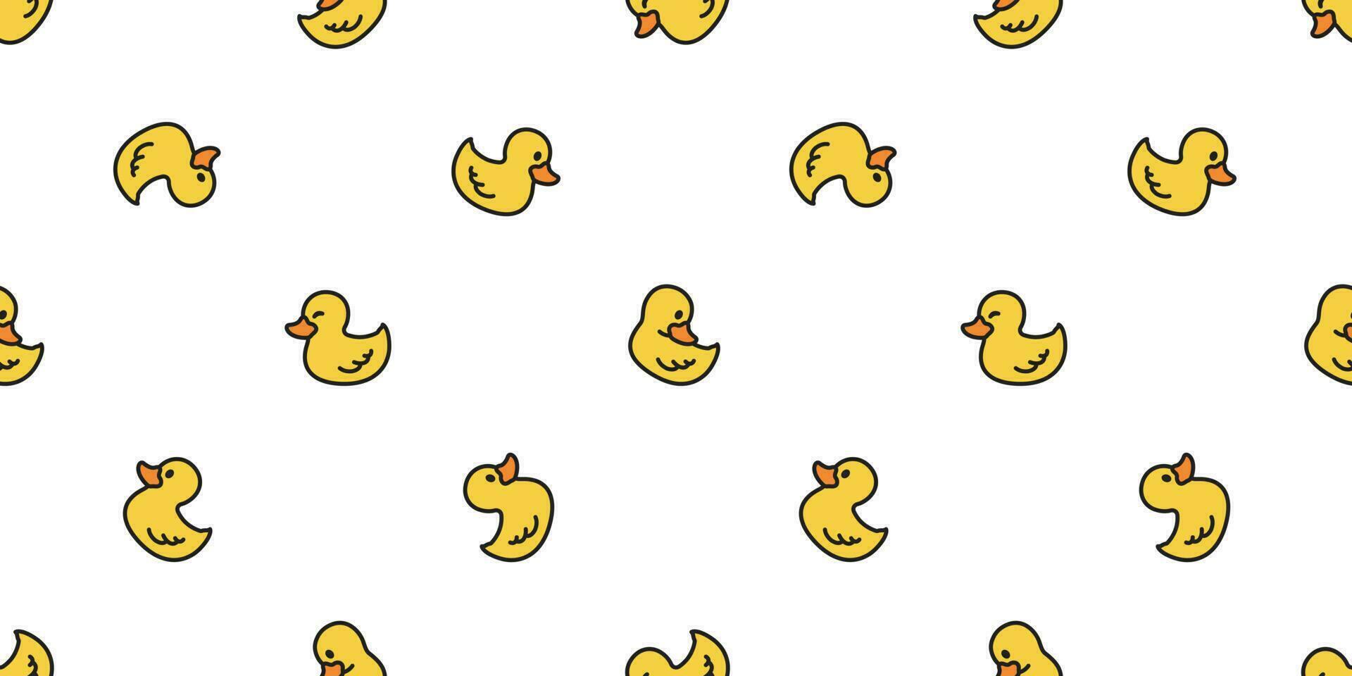 duck seamless pattern vector rubber duck tile background repeat wallpaper scarf isolated cartoon illustration yellow