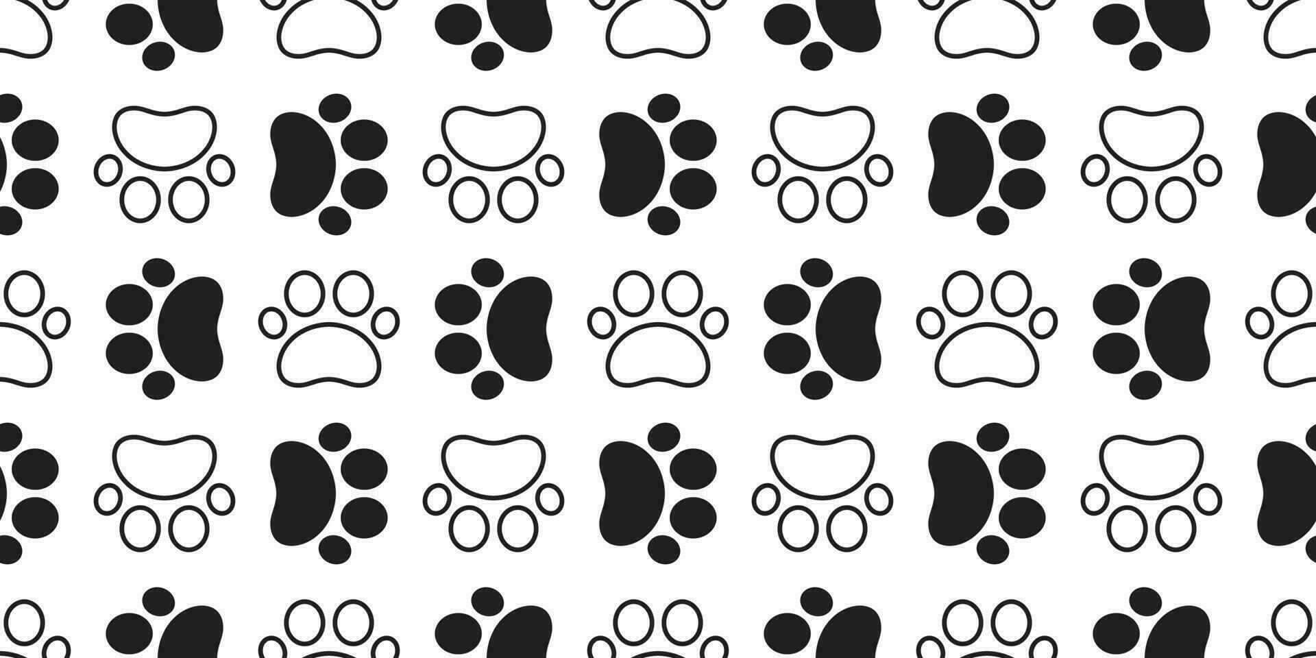 Dog Paw seamless pattern vector cat footprint kitten puppy tile background repeat wallpaper isolated cartoon illustration