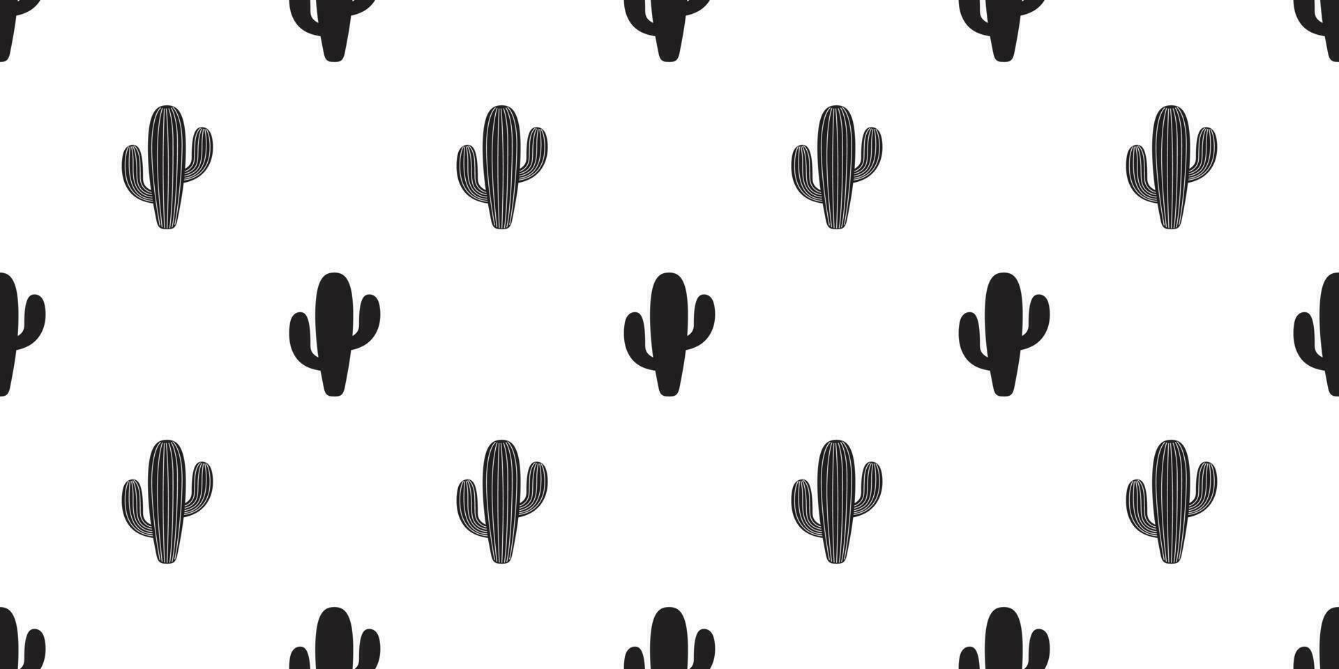 cactus seamless pattern vector flower Desert botanica plant garden scarf isolated tile background cartoon repeat wallpaper