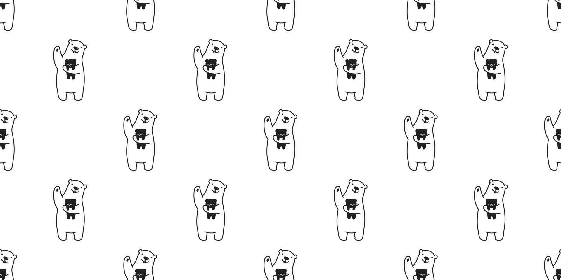 bear seamless pattern polar bear vector panda teddy isolated background repeat cartoon wallpaper