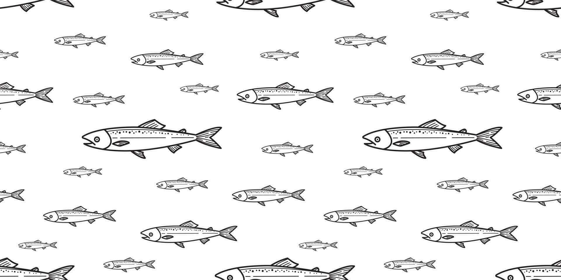 fish seamless pattern salmon vector fin shark whale dolphin ocean wave tile background repeat wallpaper isolated