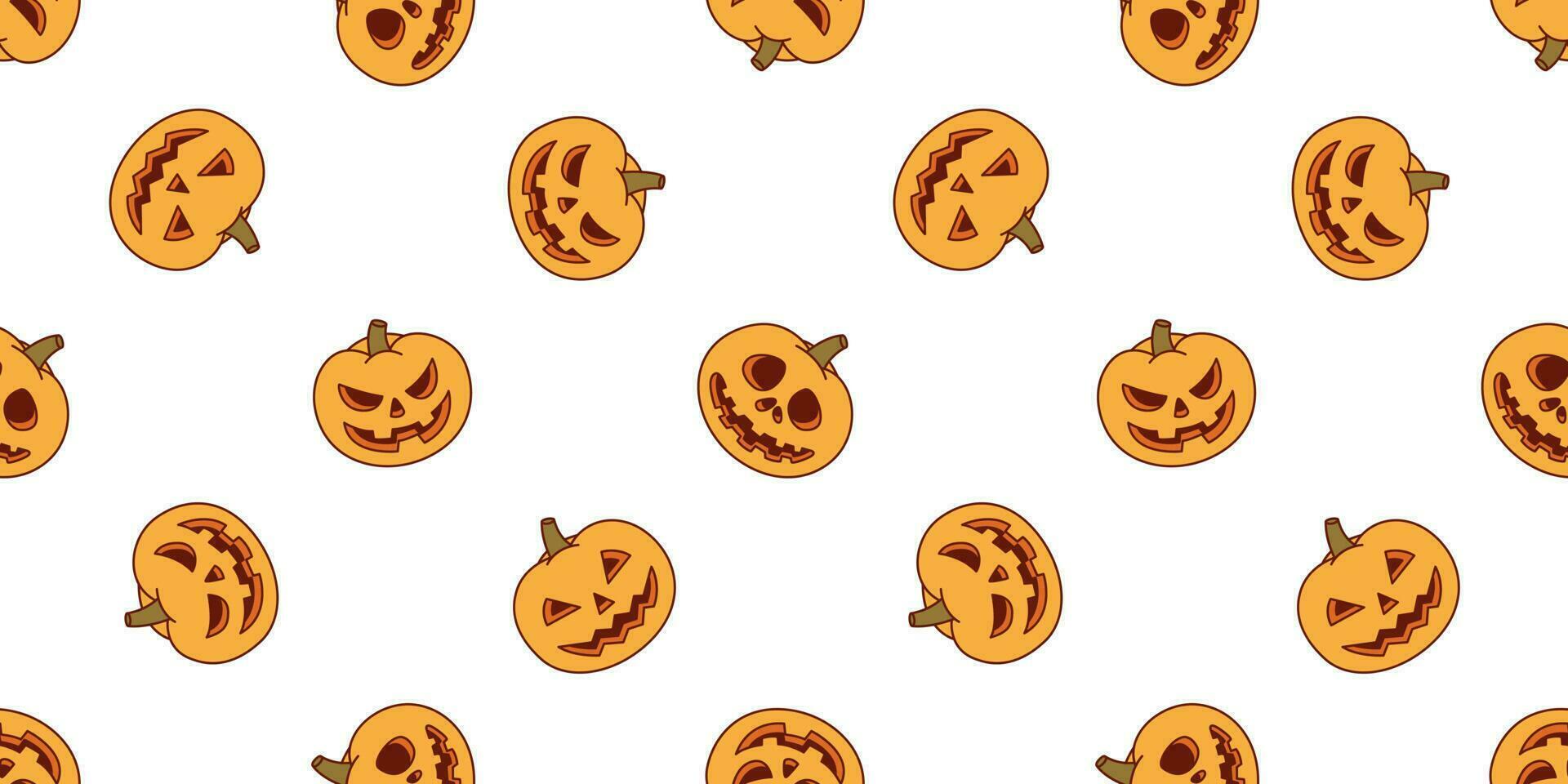 pumpkin seamless pattern Halloween vector ghost scarf isolated tile background repeat wallpaper
