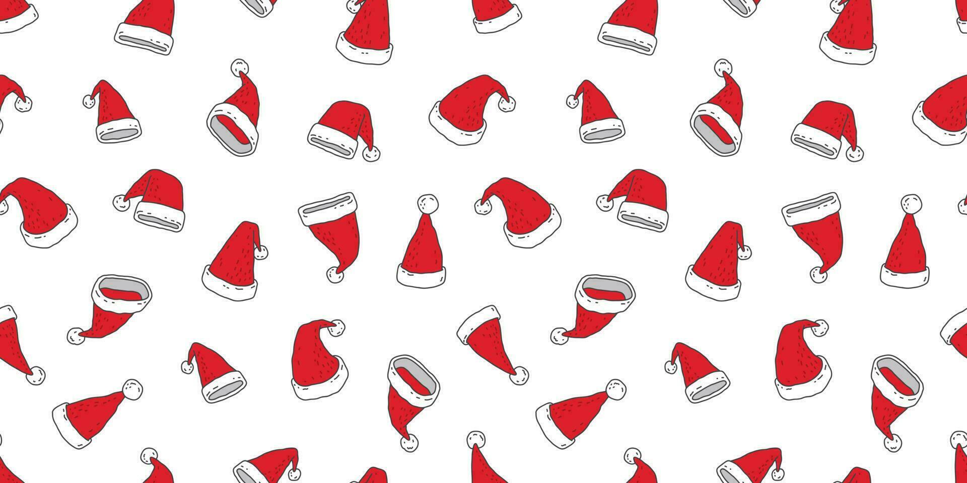 Navidad sin costura modelo vector Papa Noel sombrero bufanda aislado ilustración dibujos animados nuevo año repetir fondo de pantalla loseta antecedentes rojo