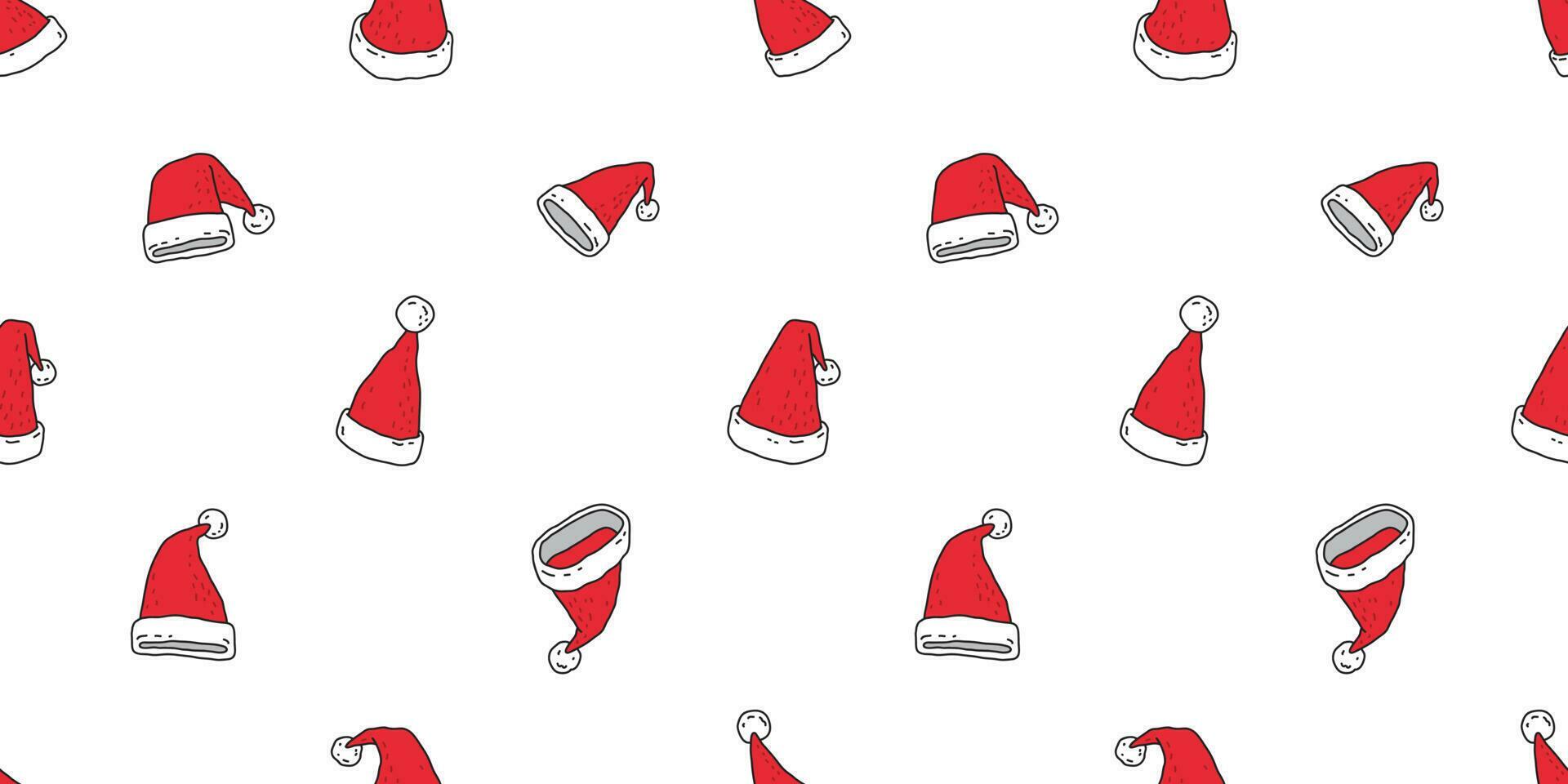 Christmas Hat seamless pattern vector Santa Claus Snowman cartoon