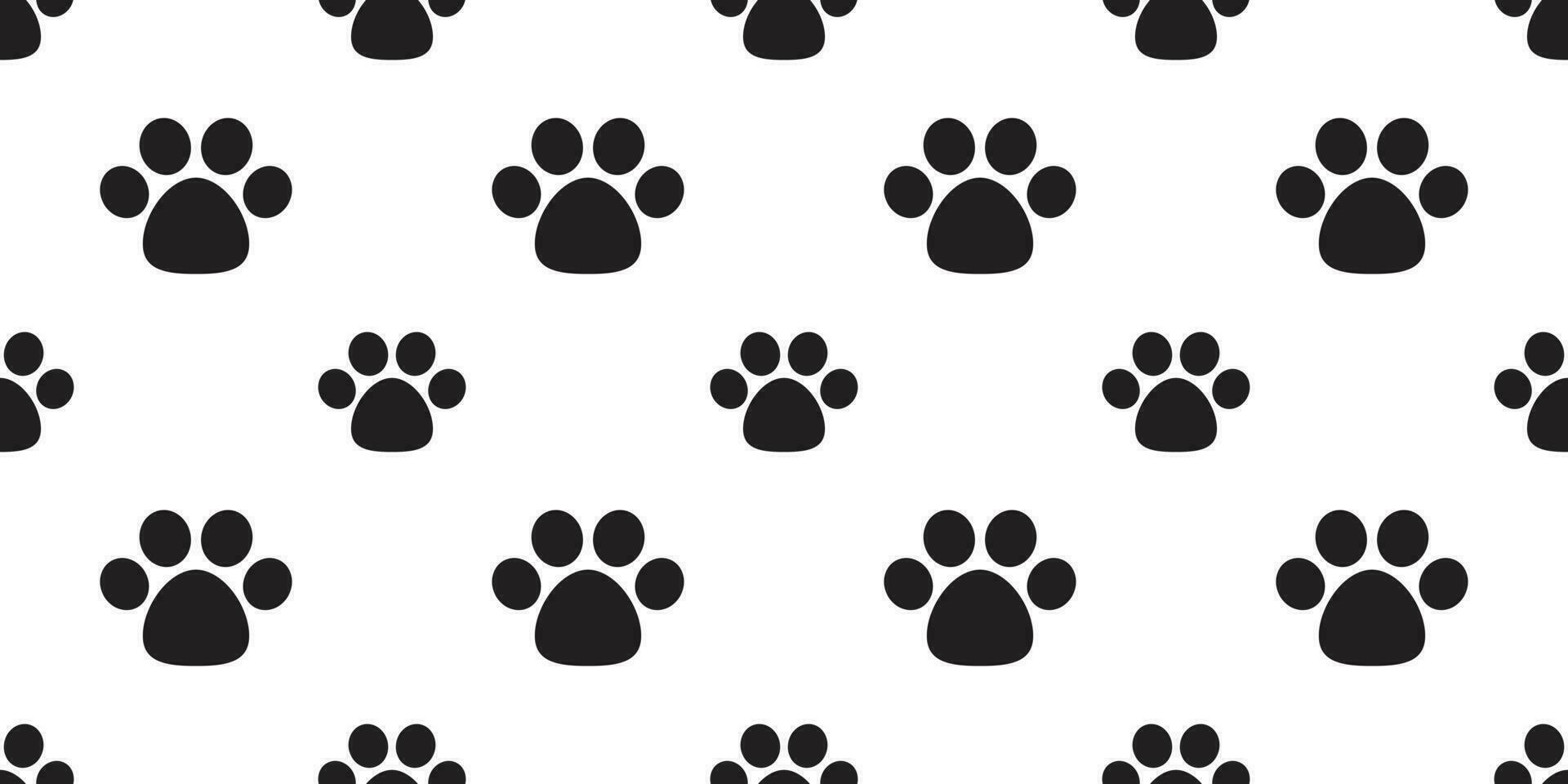 dog paw seamless pattern vector footprint cat paw cartoon background wallpaper isolated