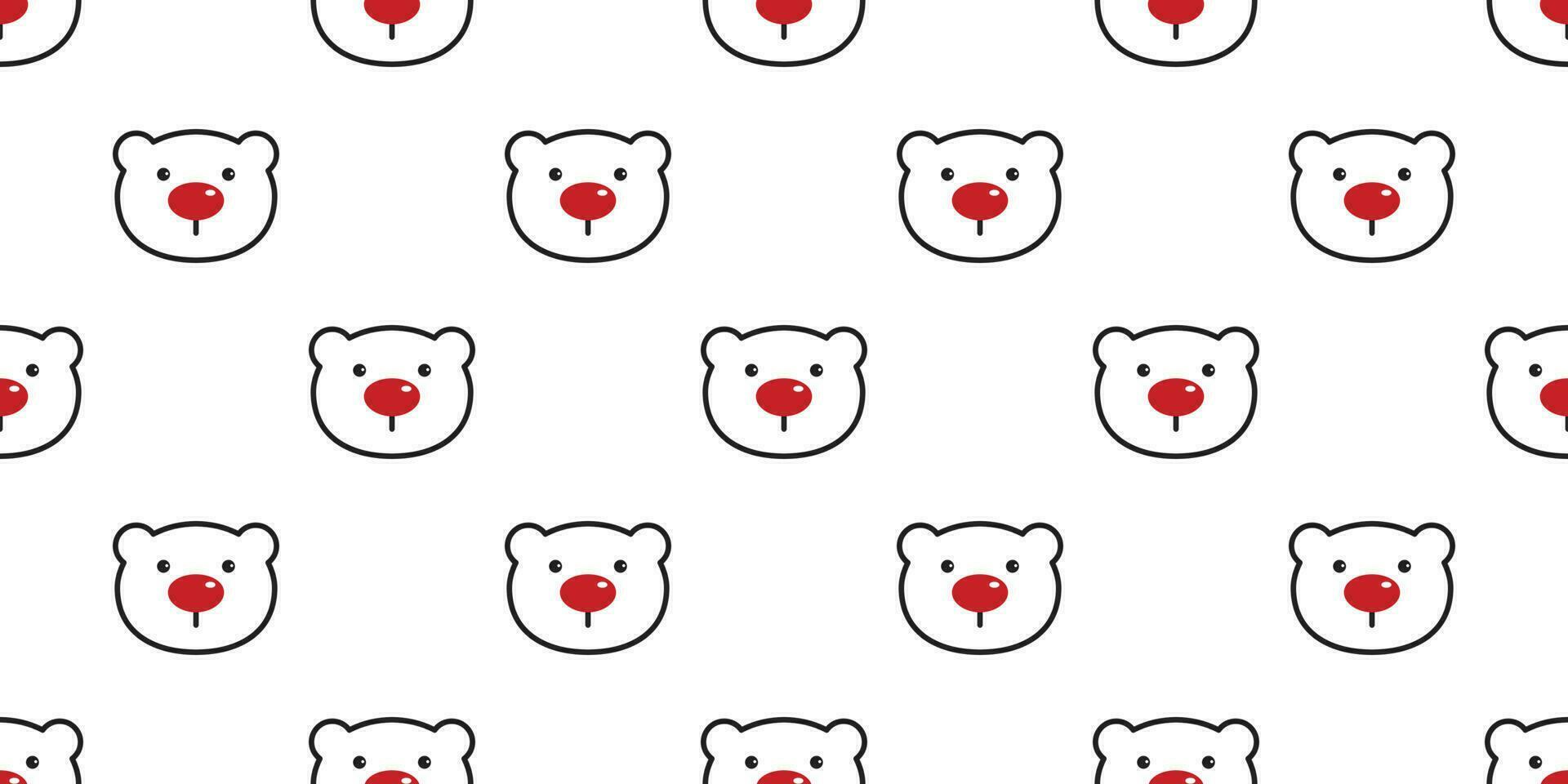 oso sin costura modelo polar oso vector Navidad rojo nariz panda osito de peluche dibujos animados bufanda aislado loseta antecedentes repetir fondo de pantalla ilustración