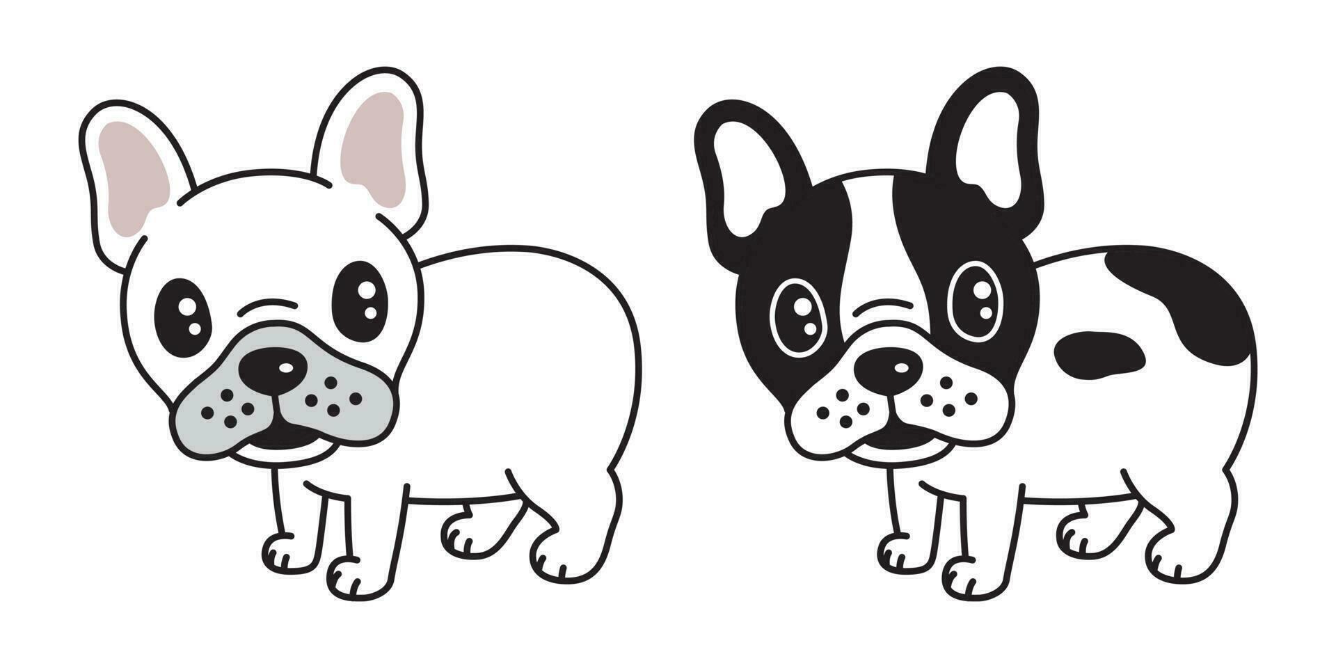 perro vector francés buldog icono dibujos animados personaje doguillo logo ilustración