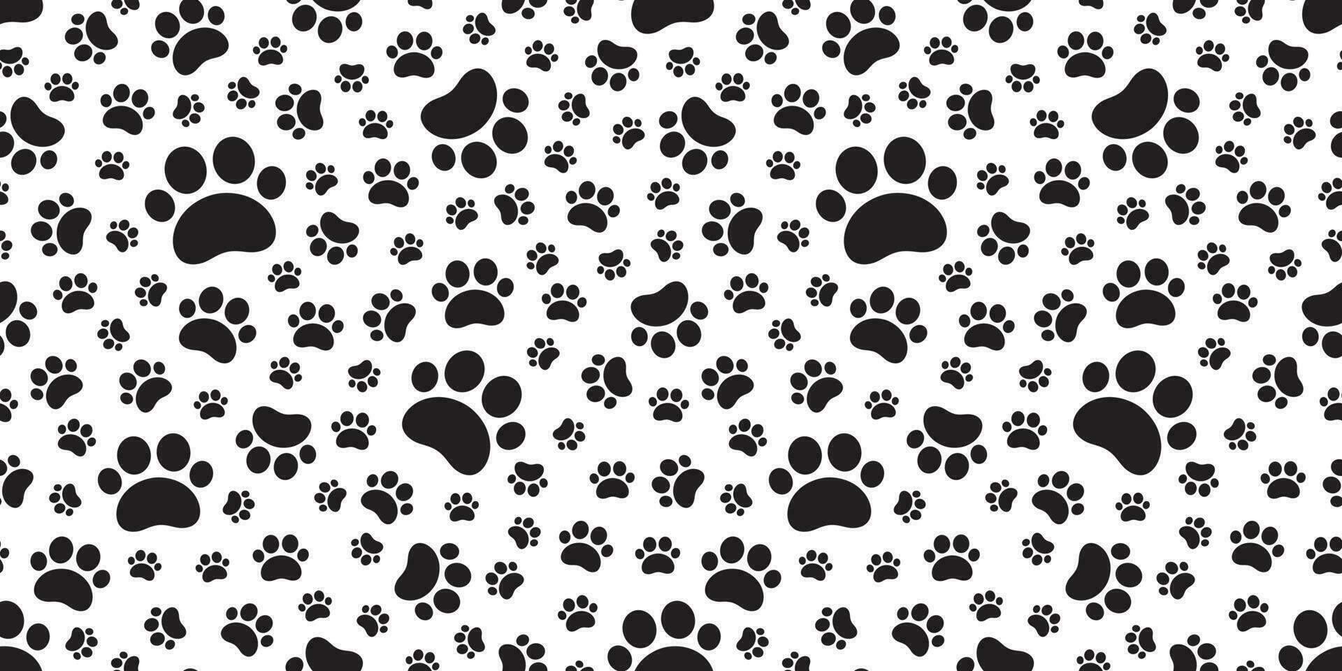 Dog Paw seamless pattern vector cat footprint tile background repeat wallpaper scarf isolated cartoon illustration doodle