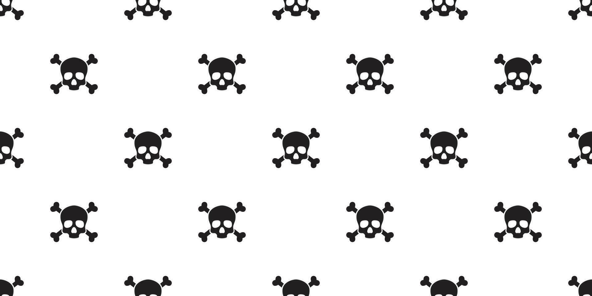 pirated seamless pattern Skull cross bone vector Halloween wallpaper background isolated