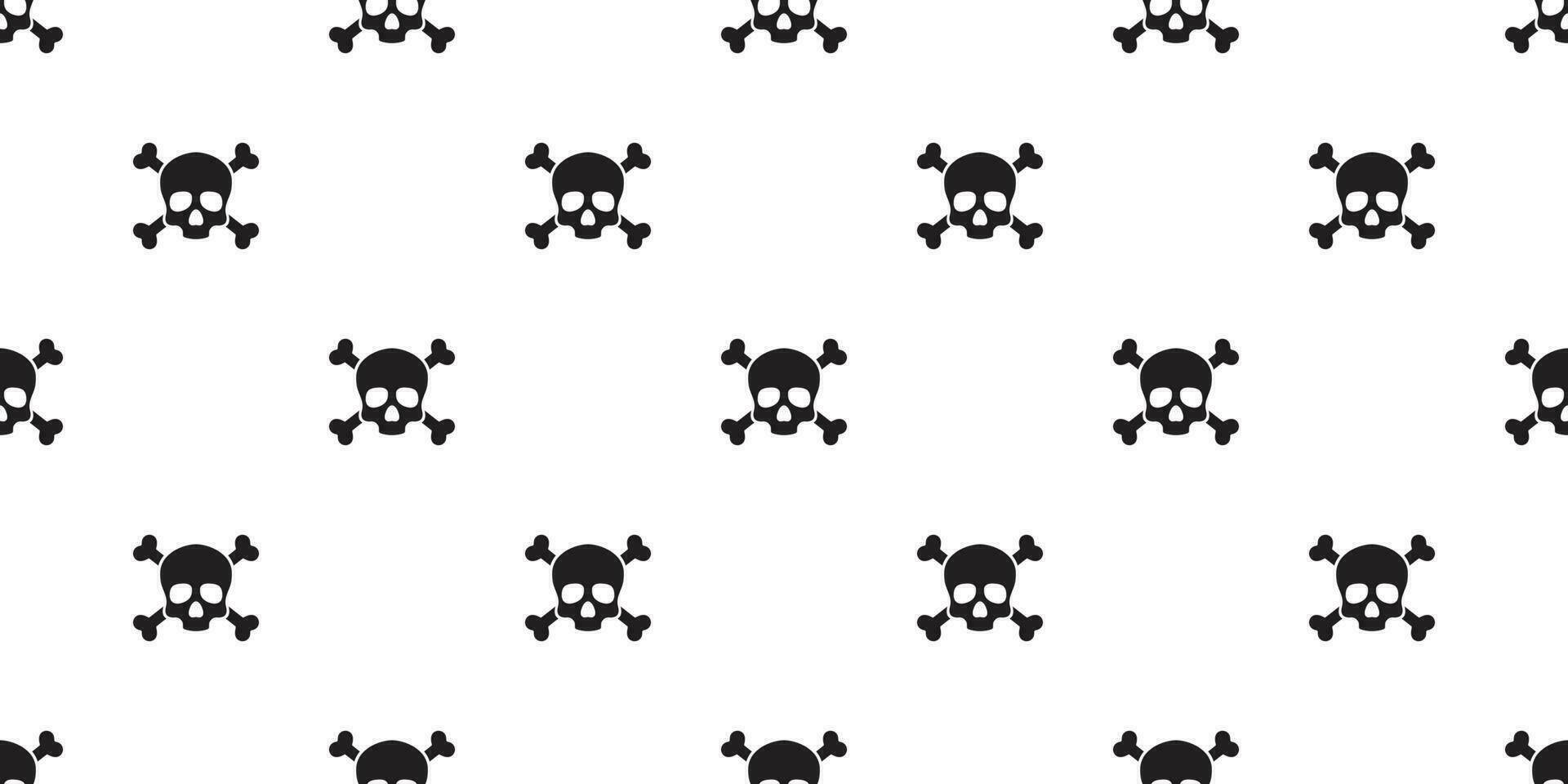 pirated seamless pattern Skull cross bone vector Halloween wallpaper background isolated