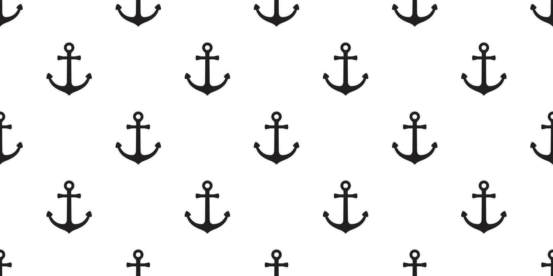 Anchor Seamless Pattern vector boat helm Nautical maritime isolated sea ocean background