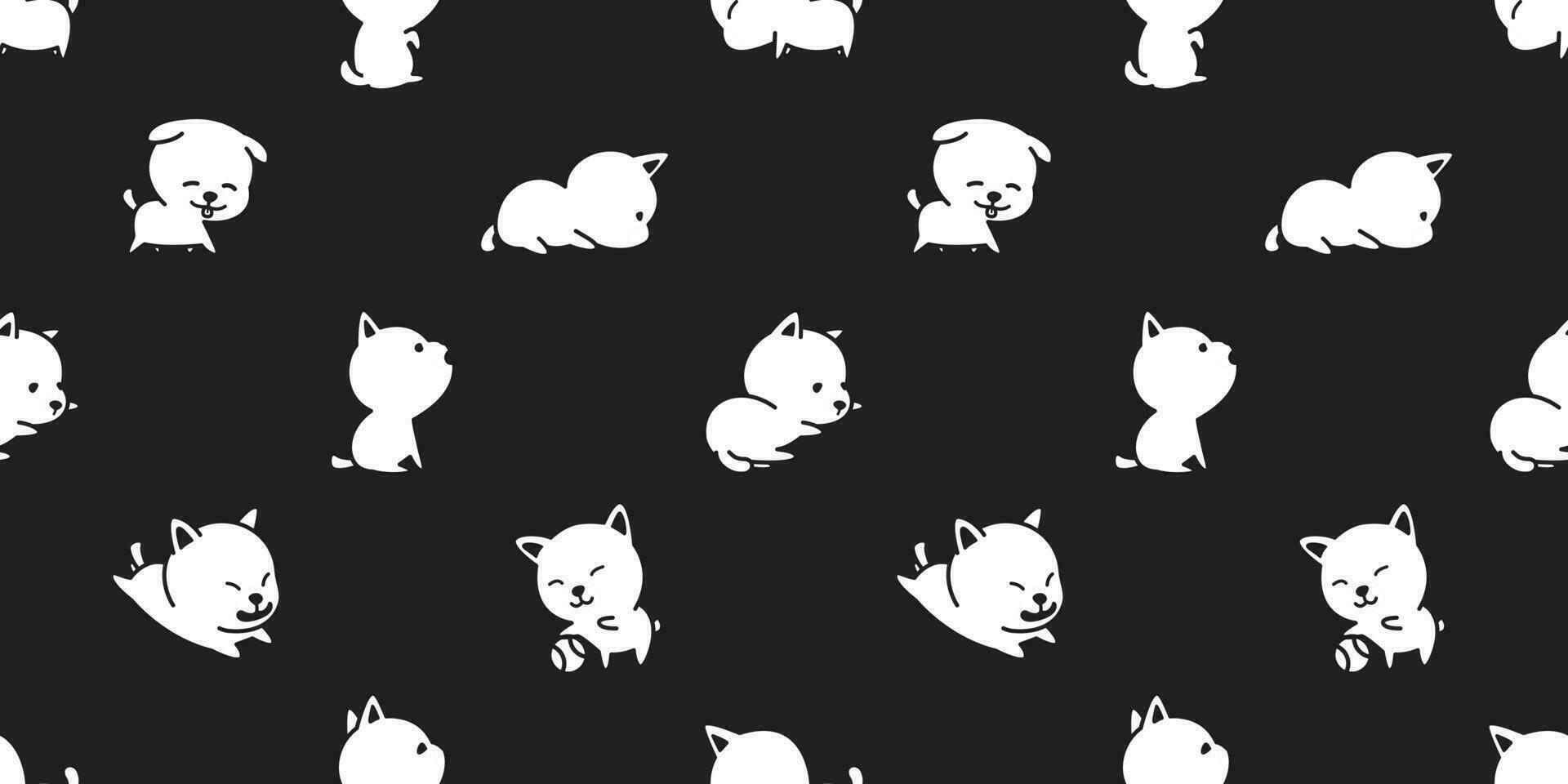 dog seamless pattern french bulldog vector dog breed puppy background wallpaper black