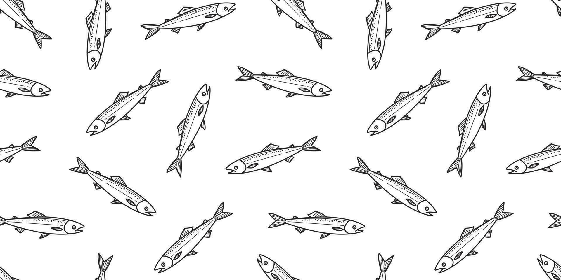 fish salmon seamless pattern vector dolphin shark fin whale sea ocean tile background repeat wallpaper