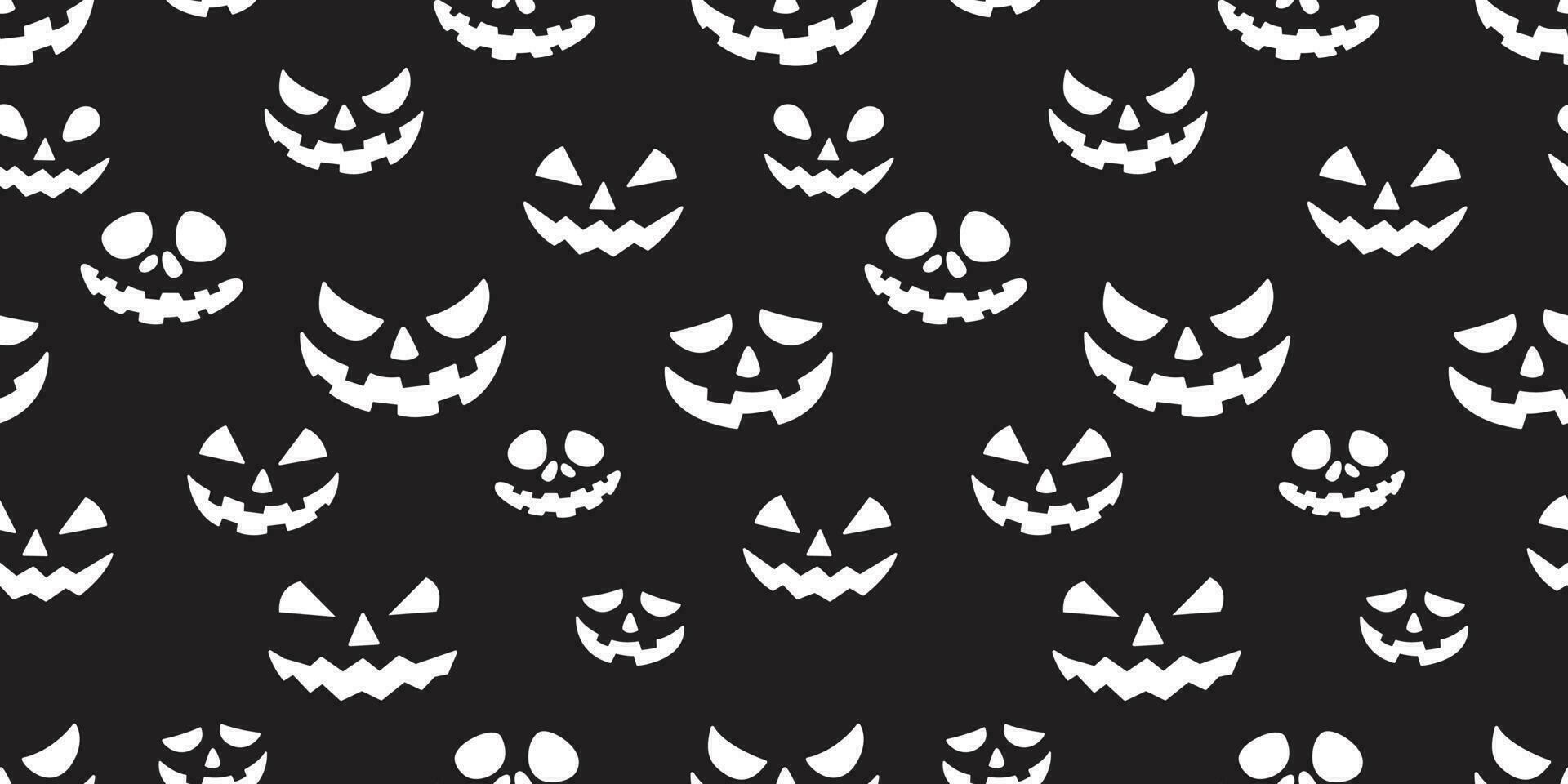 Halloween seamless pattern pumpkin vector ghost scarf isolated tile background repeat wallpaper black